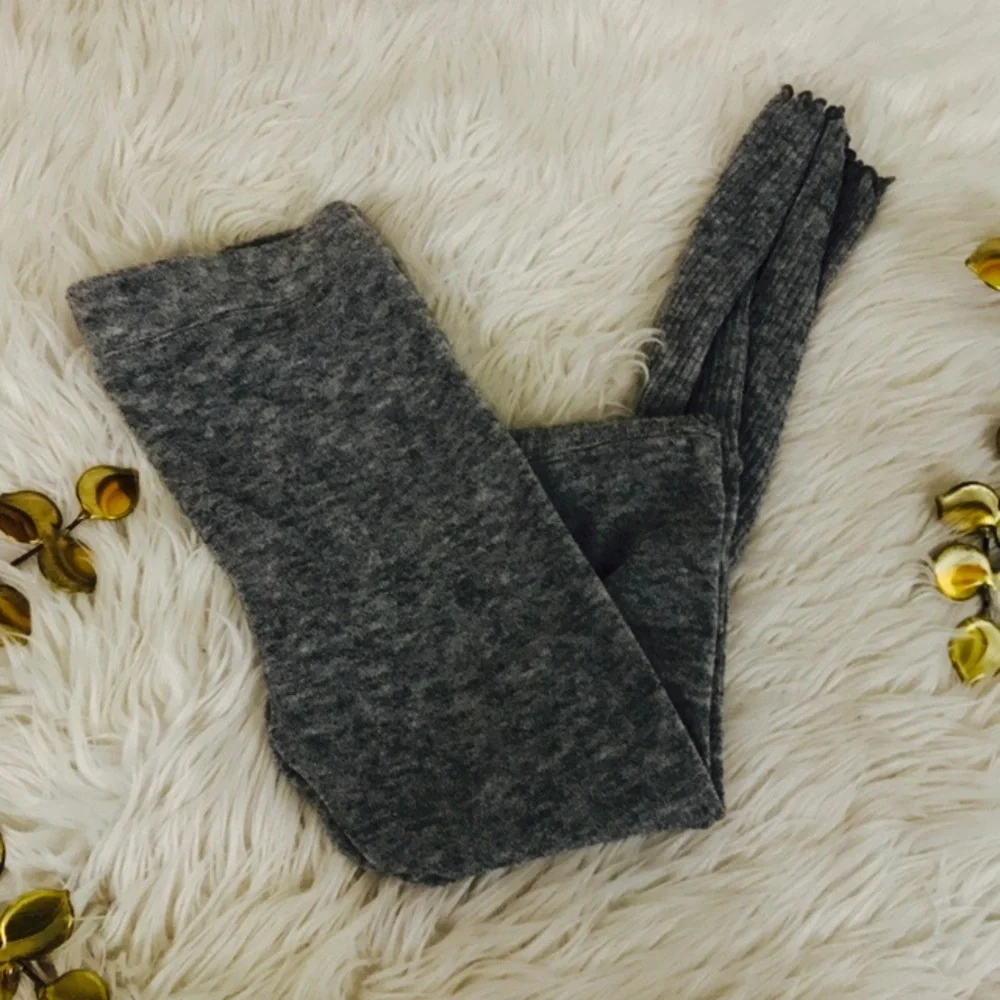 Free People Heather Gray Knit Leggings Ribbed